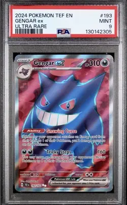 2024 Pokemon TEF Gengar ex 193/162 Full Art PSA 9 MINT English ULTRA RARE ENG - Image 1