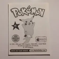 Pokemon - Ponyta - Topps Merlin Sticker - Series 1 - #77/240 - 1999 - Image 2