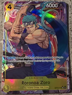 One Piece Roronoa Zoro Alt Art SR Adventure On Kami's Island Op-15 English - Image 1