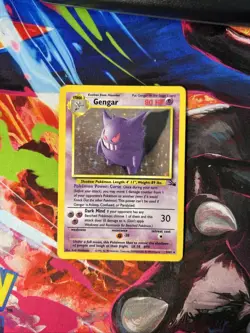 Pokemon Gengar TCG Fossil Holo Card 5/62 Unlimited Holo Rare (1999) Vintage - Image 1