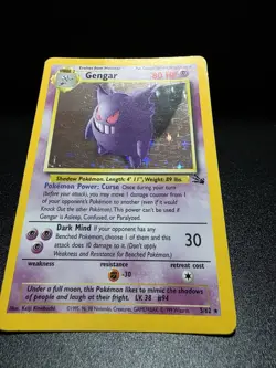 Pokemon Gengar TCG Fossil Holo Card 5/62 Unlimited Holo Rare (1999) Vintage WOTC - Image 2