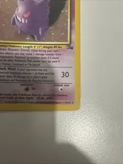 Pokemon Gengar TCG Fossil Holo Card 5/62 Unlimited Holo Rare (1999) Vintage - Image 4