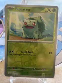 Pokemon TCG Scarlet & Violet 151 Bulbasaur #1/165 Common Reverse Holo - Image 1