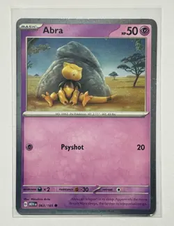 Abra 063/165 Sv: Scarlet & Violet 151 Regular Common Psyshot 50HP Pokemon TCG - Image 1