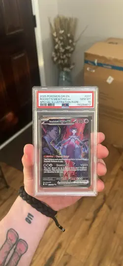 Pokemon 2025 Team Rocket's Mewtwo ex 231/182 SIR Destined Rivals GEM MINT PSA 10 - Image 1