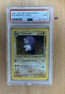 2001 Pokemon Neo Discovery Poliwrath Holo 9/75 PSA 9 - Image 1
