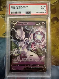 PSA 9 2022 Pokemon Go MEWTWO V #30 PSA MINT HOLO FOIL - Image 1