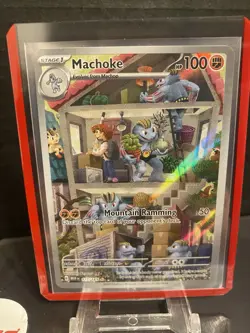 Pokemon TCG Machoke 177/165 IR Illustration Rare 151 SV Scarlet Violet NM - Image 1