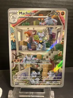 Pokemon TCG Machoke 177/165 IR Illustration Rare 151 SV Scarlet Violet NM - Image 3