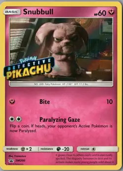 Snubbull - Detective Pikachu Stamped Promo SM Promos SM200 NM Holofoil - Pokemon - Image 1