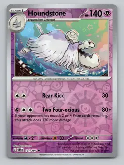 Reverse Holo Houndstone 101/197 Uncommon Obsidian Flames Pokemon - Image 1