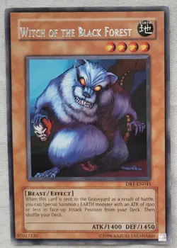 Yu-Gi-Oh trading card MISPRINT - Witch of the Black Forest/Giant Rat - SCARCE - Image 1