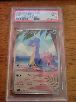 2025 POKEMON DRI EN-DESTINED RIVALS ILLUSTRATION RARE #194 MISTY'S LAPRAS PSA 9 - Image 1