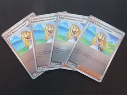4 X Lillie’s Determination 119/132 Reverse Holo Pokemon Cards Playset NM - Image 1