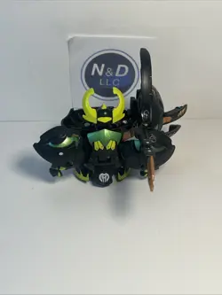 Bakugan Darkus Krakix & Lansor Combat Set Gundalian Invaders Rare W/ Card - Image 2