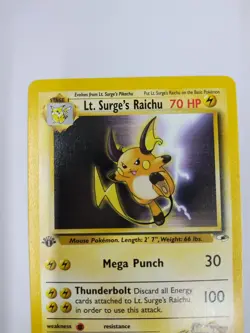 MINT Pokemon Card - Lt. Surge's Raichu Gym Heroes 28/132 Rare 1st Edition - Image 2