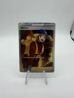 Pokemon Card Worker 195/195 Full Art Trainer Rare Silver Tempest NM - Image 1