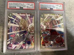 Supreme Showdown Son Goku & Vegeta SPR 2018 Dragon Ball Super PSA 9 Mint Cards - Image 1