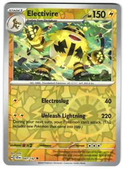 Electivire 047/142 Reverse Holo SV07: Stellar Crown Pokemon TCG - Image 1