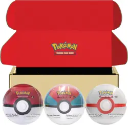 Pokemon TCG Poke Ball Tin Bundle Poke Ball Lure Ball May Uncheck-Be Card Missing - Image 1