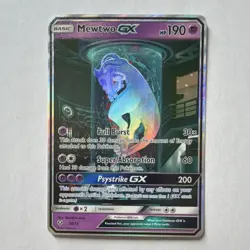 Pokemon Mewtwo GX Secret Rare 78/73 Shining Legends Holo Card HP 190 - Image 1