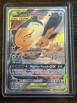 Pokemon Eevee & Snorlax GX SM169 Sun & Moon Tag Team GX Full Art - Image 1