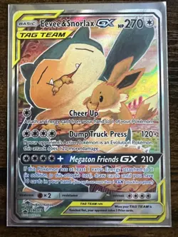 Pokemon Eevee & Snorlax GX SM169 Sun & Moon Tag Team GX Full Art - Image 2