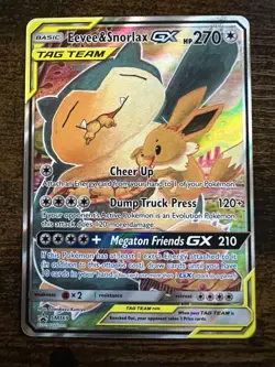 Pokemon Eevee & Snorlax GX SM169 Sun & Moon Tag Team GX Full Art - Image 3