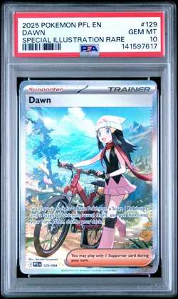 2025 POKEMON PFL EN-PHANTASMAL FLAMES SPECIAL ILLUSTRATION RARE #129 DAWN PSA 10 - Image 1