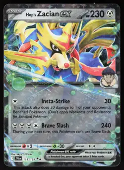 Hop's Zacian ex 111/159 Double Rare Journey Together Pokemon Holo NM - Image 1