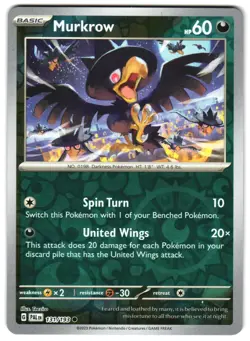 Murkrow 131/193 Reverse Holo SV02: Paldea Evolved Pokemon TCG - Image 1