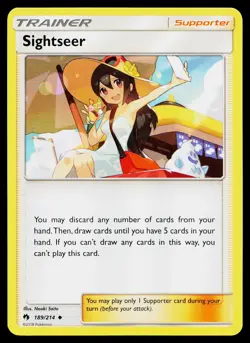 Sightseer 189/214 Uncommon Lost Thunder Pokemon LP - Image 1
