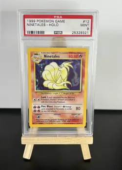 Pokemon TCG Base Set Ninetales PSA 9 Graded Holo 12/102 - Image 1