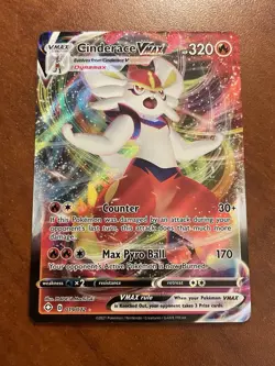 Pokemon Cinderace VMAX Shining Fates 019/072 Ultra Rare Holo - Image 1