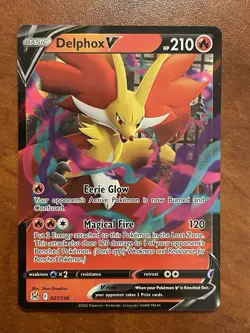 Pokemon-Delphox V-Swsh11 Lost Origin-027/196-Ultra Rare-Holo - Image 1