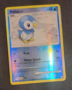 Piplup 93/130 Diamond and Pearl Reverse Holo Stamped Common Pokemon TCG DAMAGED - Image 1