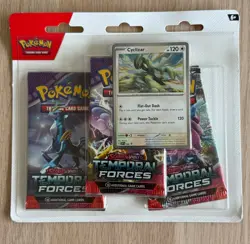 Pokemon TCG Scarlet & Violet Temporal Forces 3 Pack Triple Blister-New-Sealed - Image 1