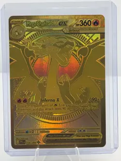 Mega Charizard X EX Gold Hyper Rare 130/094 Pokemon Phantasmal Flames English NM - Image 1
