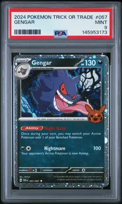 2024 POKEMON TRICK OR TRADE STAMPED #057 GENGAR PSA 9 MINT (LOW POP)(FREE S&H) - Image 1
