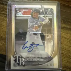 2025 Chandler Simpson Bowman Chrome Refractor Auto #'d 273 /499 #CRA-CS - Rays - Image 1