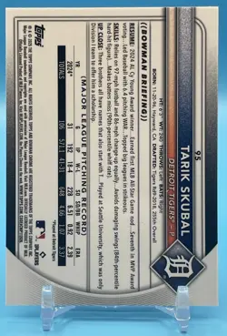 2025 Bowman Chrome Tarik Skubal Geometric Refractor /499 #95 Detroit Tigers - Image 2