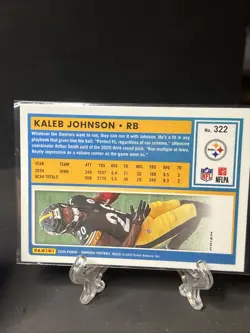 2025 Panini Donruss - Rated Rookie Kaleb Johnson #322 Optic Preview Red & Green - Image 2