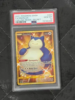 Pokemon Chilling Reign 224/198 Snorlax Gold Secret Rare FA PSA 10 GEM MIN - Image 1