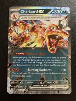 Pokemon TCG Charizard EX Obsidian Flames Holo Card 125/197 - Image 1