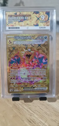Pokemon TCG Charizard ex Full Art Gold 228/197 Obsidian Flames Ace 9 - Image 1