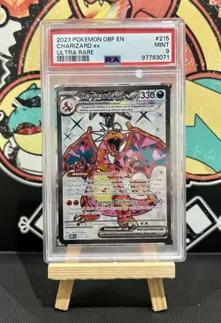 Pokemon TCG Charizard EX Card Obsidian Flames 215/197 PSA 9 - Image 1