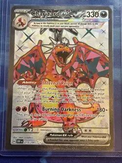 Pokemon TCG Charizard EX 215/197 Obsidian Flames Full Art NM - Image 1