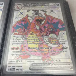 Pokemon TCG Charizard ex 215/197 Obsidian Flames Ultra Rare - NM - Image 1