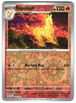Rapidash 020/142 Reverse Holo SV07: Stellar Crown Pokemon TCG - Image 1
