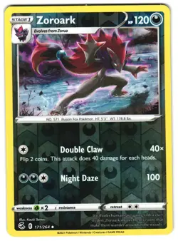 Zoroark 171/264 Reverse Holo SWSH08: Fusion Strike Pokemon TCG - Image 1